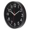 Classic Plastic Home Decor Wall Clock For Living Room, Kitchen, or Dining Room, Black Face with White Numbers